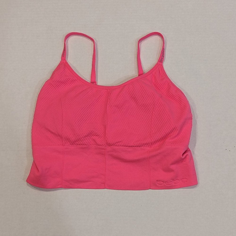 Women's BeBe Pink Sports Bra Wireless Adjustable Size XL